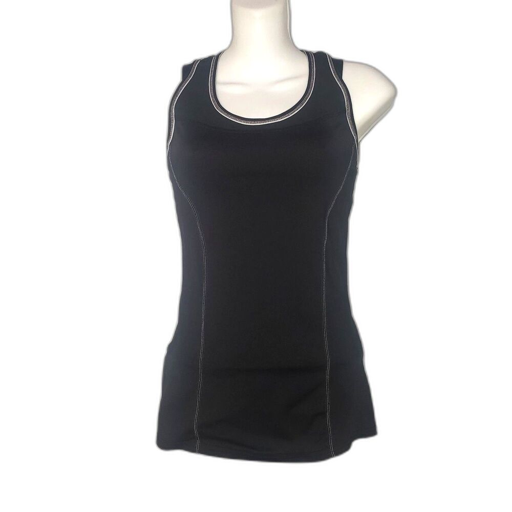 LOLE Black Racerback Workout Tank Top with Built In Bra Size Small